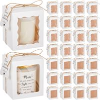 Coffret cadeau pour bougies, emballage cadeau transparent pour bougies de 4 à 10 oz, pour mariage, anniversaire, baby shower, fête