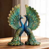 Ornements d'intérieur élégants pour la maison, artisanat en résine, statue personnalisée, figurine - Décoration romantique de cygne (blanc/or/rouge/bleu)