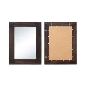 Espejo de pared con marco de madera moderno Espejo de tocador de baño de madera natural para hotel y hogar para diseño de granja - Product Image 1