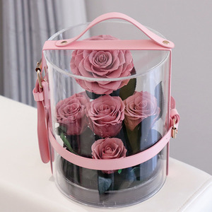 Fiore eterno giardino segreto rosa acrilico trasparente 214 conservato di san valentino regalo di natale laurea nuovo anno pasqua - Product Image 1