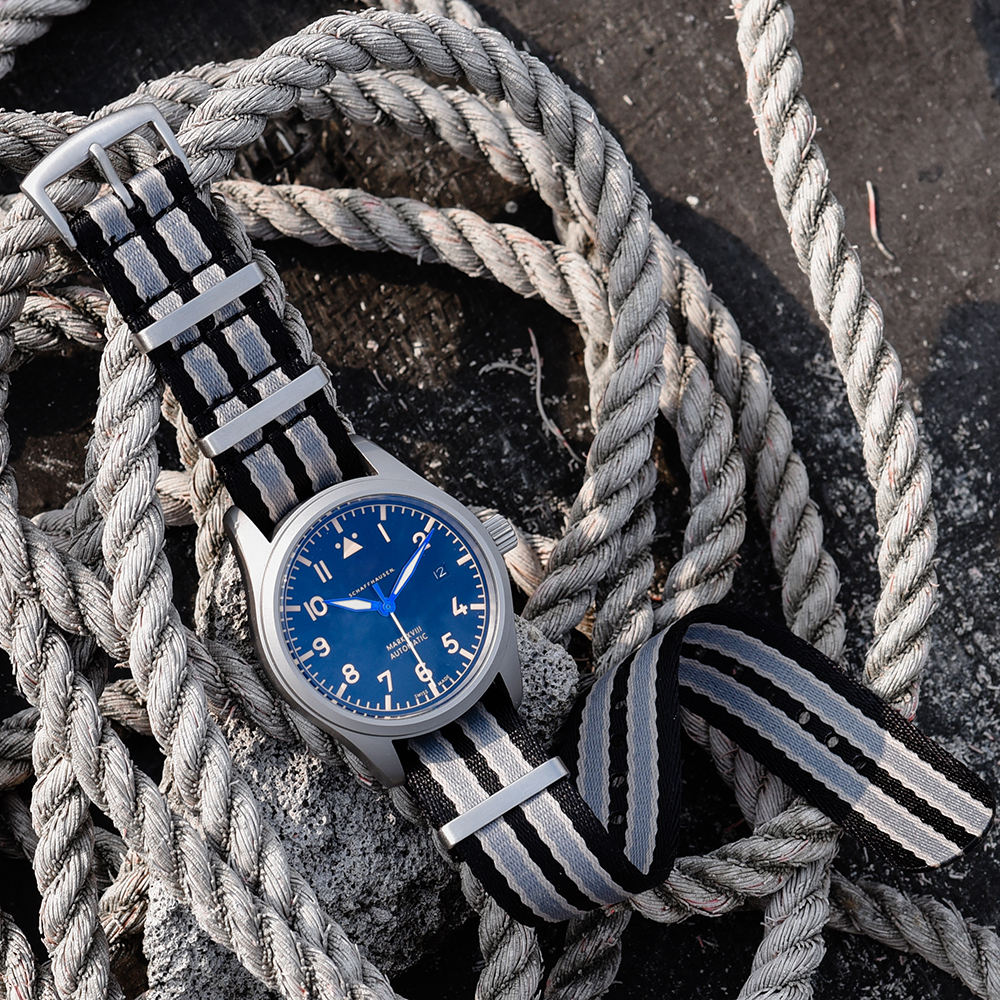 Midland Waterproof One-Piece Watch Band 20mm 22mm Thickening Square Ring Luxury Nylon Strap Breathable Fabric Stainless Steel