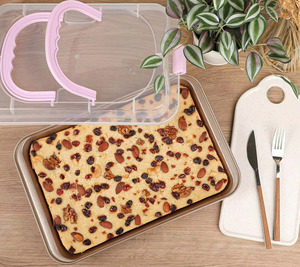 Scatola di cottura rettangolare <span class=keywords><strong>antiaderente</strong></span> in acciaio al carbonio teglie da <span class=keywords><strong>forno</strong></span> teglie da <span class=keywords><strong>forno</strong></span> per cottura con coperchio in plastica - Product Image 5