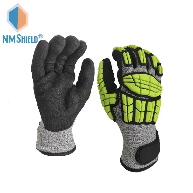 NMSHIELD höchster CE-Schnitt F,ANSI-Schnitt A6 TPR Anti-Schlag-Mechaniker-Touchscreen-Handschuhe CE EN388 4 X44FP