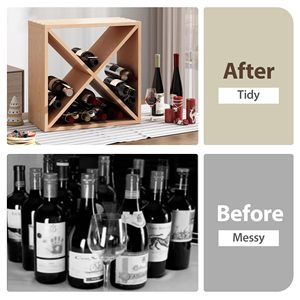 Estante de vino Modular hecho a mano fácil montaje respetuoso con el medio ambiente almacenamiento de madera soporte para botella de vino estante de exhibición para Bar en casa - Product Image 3