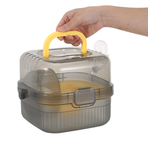 Cage à hamster multifonctionnelle transparente noire pour l'extérieur, portable et sur roulettes - Product Image 4