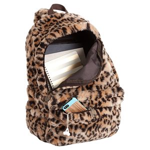 Mochila Personalizada de Piel Sintética con Estampado de Guepardo, Mochilas Escolares de Peluche con Estampado Animal, Mochila para Estudiantes con Estampado de Leopardo - Product Image 4