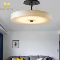 Lampu Plafon Kamar Tidur Bulat Alabaster Putih Minimalis Nordik Berkualitas Tinggi Gaya Modern Jepang Terbaru