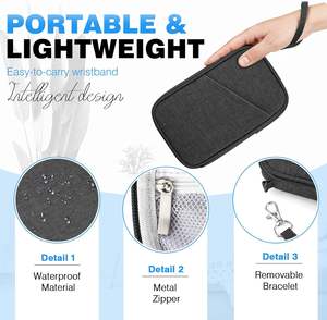 Porta pasaporte, organizador de documentos de viaje, billetera impermeable para pasaporte, funda portátil para tarjetas, billetes de embarque con cremallera - Product Image 3