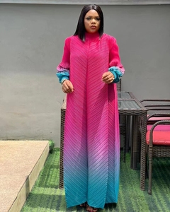 <span class=keywords><strong>Outlet</strong></span> di Fabbrica Ultimo Nuovo Stile Abiti Lunghi Casual da Donna <span class=keywords><strong>Taglie</strong></span> <span class=keywords><strong>Forti</strong></span> con Maniche Lunghe Plissettate - Product Image 3