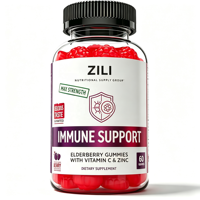 Gummies de sureau à marque privée, force maximale, avec vitamine C et zinc pour le soutien immunitaire et la santé antioxydante, 60 unités, MOQ 50