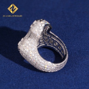 USA Warehouse <b>Cross</b> <b>Ring</b> Baguette Moissanite <b>Ring</b> VVS Iced Out Men Diamond <b>Ring</b> Ready to Ship Jewelry - Product Image 6