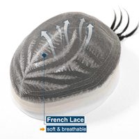 Toupet en tresses cornrows pour hommes, système de remplacement de cheveux humains, pièce en dentelle française, toupet tressé en boîte, unité capillaire masculine, prothèse