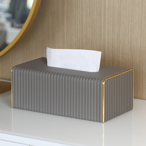 Manufacturer Supplier Nordic Office Bedroom Dressers Decor Pu Leather Tissue Box Cover