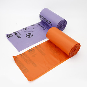 Strengthen Medical Garbage Bags Custom Logo Red Yellow Orange Plastic Trash Bags 13 30 55 Gallon <b>Large</b> Size - Product Image 6