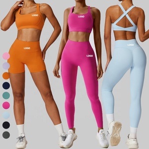 Conjuntos Deportivos <span class=keywords><strong>de</strong></span> Verano 2026 para <span class=keywords><strong>Mujer</strong></span>, 2/3 Piezas, <span class=keywords><strong>Ropa</strong></span> Deportiva para Gimnasio, Yoga, Conjunto <span class=keywords><strong>de</strong></span> Leggings y Sujetador Deportivo con Espalda Cruzada - Product Image 1