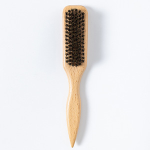 Peignes solides transfrontaliers en bois de hêtre pour hommes Brosse de nettoyage Pompadour pour la <span class=keywords><strong>coupe</strong></span> de cheveux Brosse à barbe et moustache Peigne en stock - Product Image 5