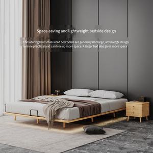 Минималистский деревянный плавающий каркас кровати из ясеня Скрытая опора для ног с планками каркас кровати татами для современной спальни для гостевого номера отеля - Product Image 5