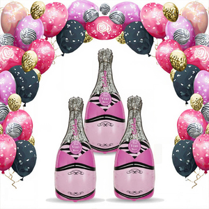 Matte 3 rosa per bottiglia di Champagne palloncini spessi palloncini lettera palloncini per la festa della mamma sposa essere laurea capodanno cinese - Product Image 3