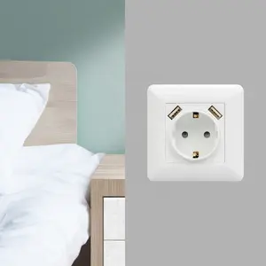 Eu Standaard Euro Muur Usb-poort Duitse 16 Amp Plastic Modulaire Elektrische Cover Elektrische Plaat Stopcontacten Voor Woningen