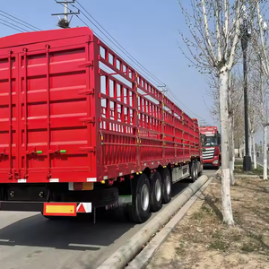 Remolque de camión semirremolque para transporte a granel con valla y 3 ejes, capacidad de 60 toneladas, para ganado. Tipo de producto: Remolques de camión. - Product Image 4