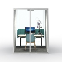 Cabine de réunion téléphonique moderne, cabine de bureau préfabriquée, maison préfabriquée, pod de bureau insonorisé et acoustique, bureau extérieur, bâtiment de bureau, entrepôt