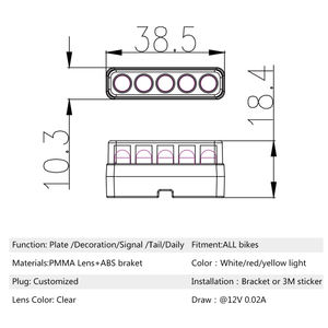 Homologué EMARK, éclairage LED universel multifonction 12V 5-en-1 pour la modification de <span class=keywords><strong>moto</strong></span>, de vélo, de VTT et de scooter - Product Image 2