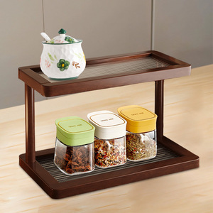 Nan Bamboo Cosmetic Storage Rack 30x15x20cm 2 Tier <b>Desktop</b> Organizer For Makeup Skincare Products - Product Image 4