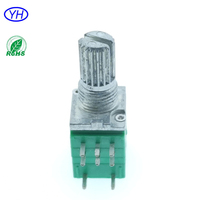 Échantillons gratuits professionnel personnalisé 1k 5k 10k 20k 50k 100k 9mm 8 broches PCB montage rotatif double potentiomètre avec interrupteur rotatif
