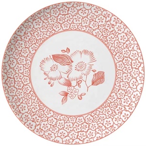 Venta al por mayor de platos clásicos europeos de porcelana rosa para bodas - Product Image 2