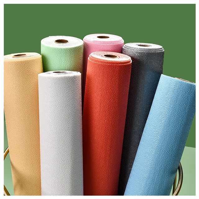 Linen Foam Wallpaper Peel and Stick Self-adhesive Multi Color Linen Texture Wallpaper Rolls for Wall Background
