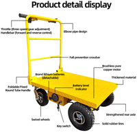 Chariot à palettes électrique pliable à quatre roues avec certification CE, logistique d'entrepôt et manutention de matériaux, capacité de charge 1000 kg