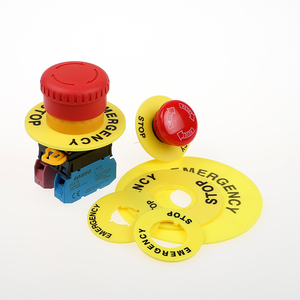 Anneau <span class=keywords><strong>d</strong></span>'alarme jaune <span class=keywords><strong>d</strong></span>'<span class=keywords><strong>urgence</strong></span>, <span class=keywords><strong>bouton</strong></span> <span class=keywords><strong>d</strong></span>'arrêt <span class=keywords><strong>d</strong></span>'<span class=keywords><strong>urgence</strong></span>, en forme de champignon, 23mm de diamètre - Product Image 1