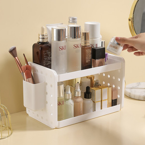 Desktop Double Layer Storage Rack Multi Purpose Office Organizer Standing Type Rectangle 3 Floors Pegboard Hook <b>Pen</b> Holder - Product Image 4