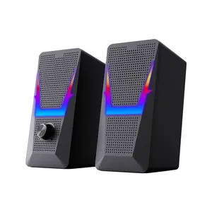 Hot selling unique design 6W mini computer speaker audio speaker bass RGB 2.0 gaming speaker for PC