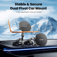 Support magnétique de voiture Toocki Stable & Secure à double pivot avec forte aspiration et réglage 3 axes pour iPhone et Android