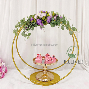 Lüks metalik altın Plinths kek destek ayırıcı düğün yıldönümü parti kek için kek standı paspayı - Product Image 3