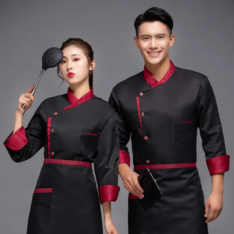 Fashion colourful chef uniform with logo customized service modern restaurant uniforms japanese style chef uniform