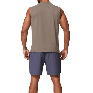 เสื้อกล้ามวิ่งผู้ชาย OEM สีพื้น ระบายอากาศ แห้งเร็ว สำหรับออกกำลังกาย ฟิตเนส ลำลอง เล่นกีฬา แบบไม่มีแขน - Product Image 3