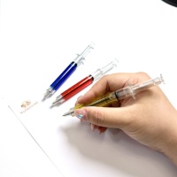 Stylo seringue infirmier, corps en plastique transparent avec graduations, écriture fluide, impression de logo, papeterie fantaisie pour étudiants en médecine