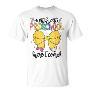 Camiseta para niños de preescolar, cuidado, aquí vengo, regreso a la escuela - Product Image 2