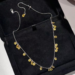 Collier en argent sterling S925 avec diamants scintillants de la galaxie, perles tendance avec larmes irrégulières et diamants complets - Product Image 4