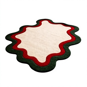 Tapis de salon en laine tuftée à la main, design moderne personnalisé 2025, vente en gros, textiles indiens, à poils ras, avec envers en latex - Product Image 1