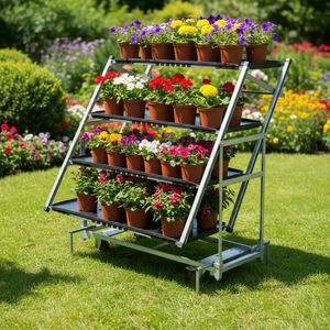 Chariot à roulettes en acier OEM ODM, durable et pliable, pour entrepôt et fleurs, marque <span class=keywords><strong>Zenda</strong></span>, garantie 1 an, capacité personnalisable - Product Image 1