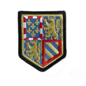 Écusson brodé métallique doré avec blason de la région de la Ville, à scratch, vente en gros - Product Image 3
