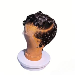 Peluca Corta Enrollable 13*4 4*4 Monofilamento 100% Cabello Remy Marrón Oscuro <span class=keywords><strong>Rubio</strong></span> <span class=keywords><strong>Platino</strong></span> Natural Arcoíris Peluca <span class=keywords><strong>de</strong></span> Encaje HD - Product Image 6