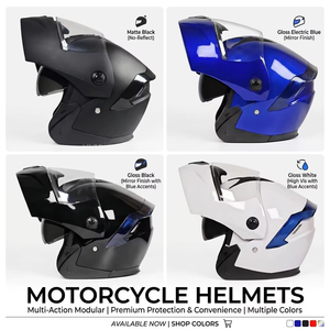 Casque de moto à double visière, casque de sécurité intégral, casque de conduite ventilé pour scooter électrique, vélo, toutes saisons, casque de protection contre les chutes - Product Image 1
