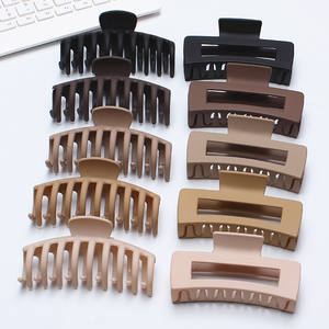 Handgemachte einfache quadratische Kiel Klaue Haarnadel Set neue Kunststoff Frosted Shark Clip Harz Material angepasst - Product Image 1