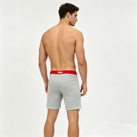 Boxers de sport pour hommes, sous-vêtements en coton extensible doux, ceinture élastique large, sous-vêtements personnalisés avec logo pour la course à pied et l'entraînement