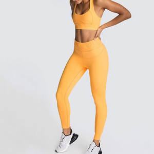 Ensemble de yoga pour femmes de la meilleure qualité sur mesure vêtements de fitness robustes avec taille élastique motif solide - Product Image 2