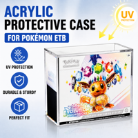 Boîte de Présentation Elite Trainer Box Pokémon avec Couvercle Magnétique – Étui de Protection en Acrylique Transparent Anti-Poussière pour ETB TCG